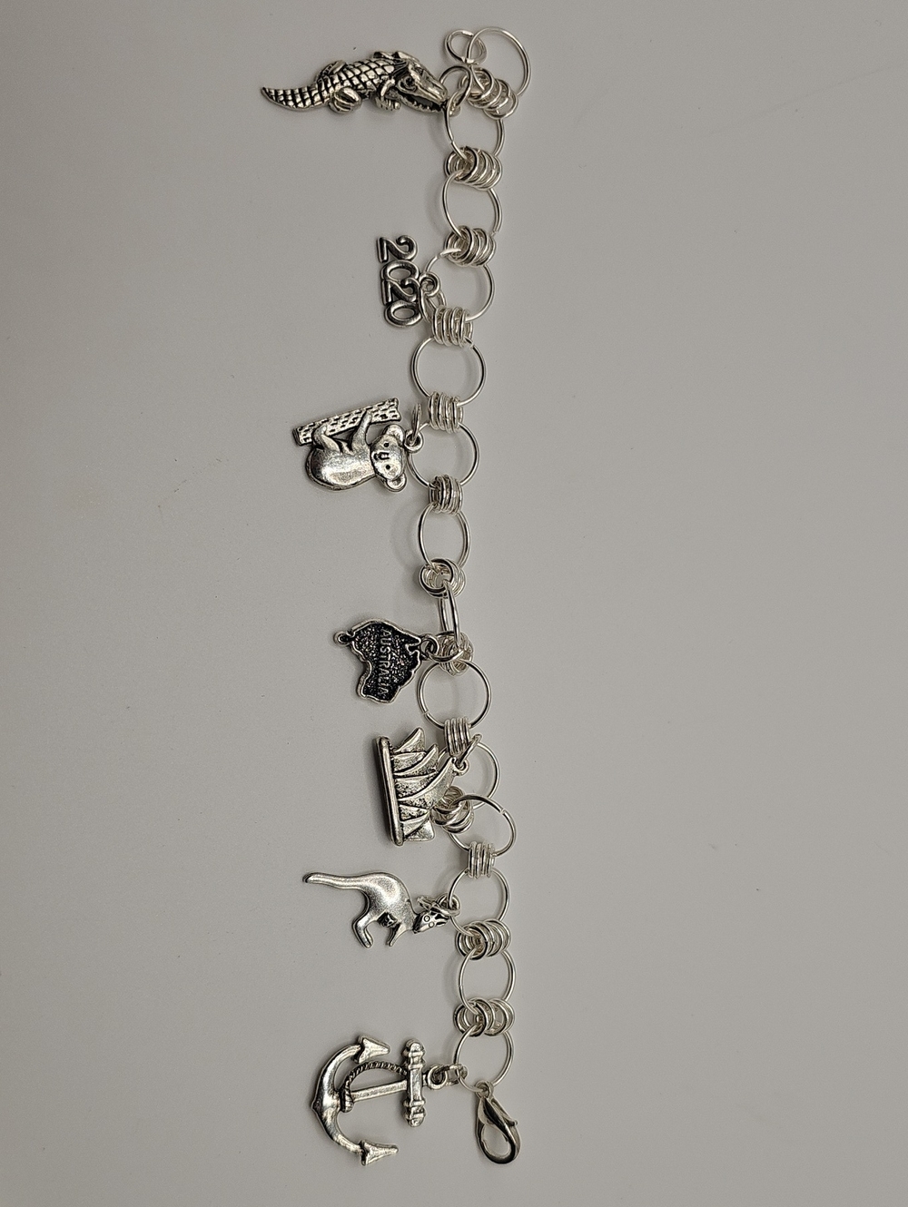 Silver-Tone Charm Bracelet with Nautical and Animal Charms Australia Theme 2020